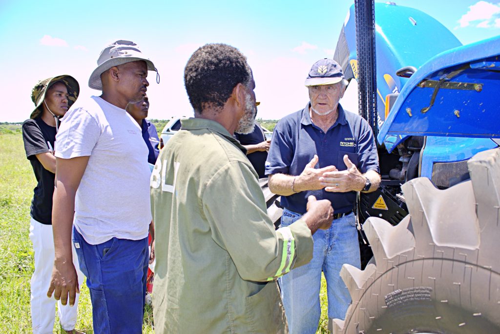 Mqiyeni and Nkundusi cooperatives training on how to utilize the tractors and farming implements